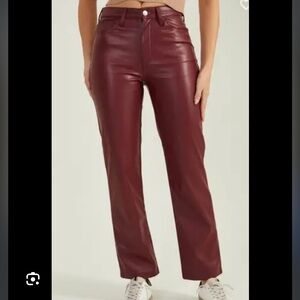 Altar'd State Maroon Leather Trousers